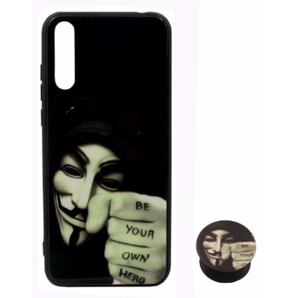Back Cover Θήκη Με Σχέδιο Anonymous Και Pop Socket (Huawei P Smart S & Huawei Y8p)