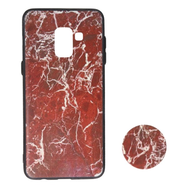Coolyer Back Cover Θήκη Με Σχέδιο Μάρμαρο Και Popsocket (Samsung Galaxy A5 2018 & Samsung Galaxy A8 2018)