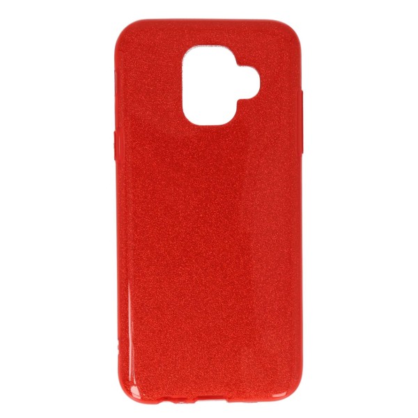 Oba Style Back Cover Θήκη Σιλικόνης Με Γκλίτερ Κόκκινο (Samsung Galaxy A6 2018)