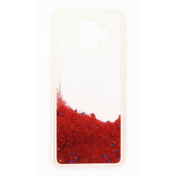 Cookover Back Cover Θήκη Σιλικόνης Με Κινούμενη Χρυσόσκονη Κόκκινο (Samsung Galaxy A6 2018)