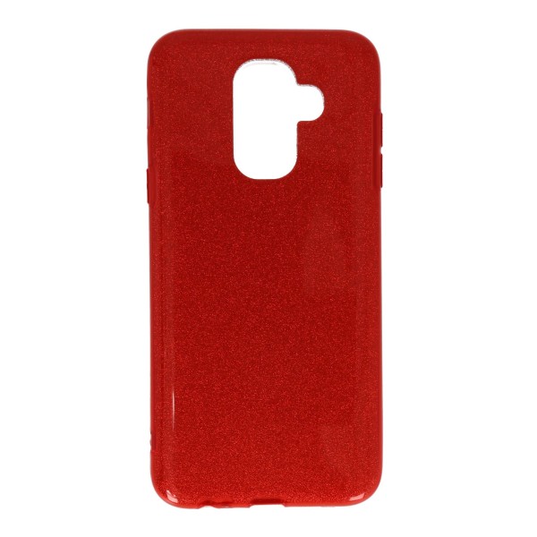Oba Style Back Cover Θήκη Σιλικόνης Με Γκλίτερ Κόκκινο (Samsung Galaxy A6 Plus 2018 & Samsung Galaxy J8 2018)