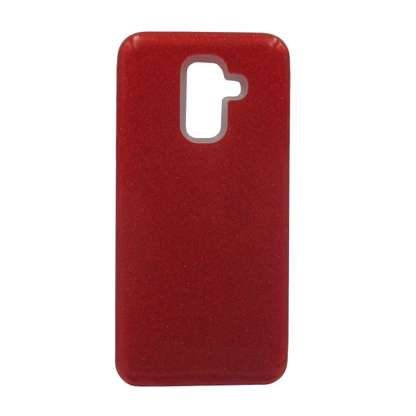 Oba Style Back Cover Θήκη Σιλικόνης Με Γκλίτερ Κόκκινο (Samsung Galaxy A6 Plus 2018 & Samsung Galaxy J8 2018)