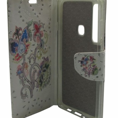 Meiyue Θήκη Book Wallet Πορτοφόλι Με Στρασάκια Και Σχέδιο Λουλούδια (Samsung Galaxy A9 2018)