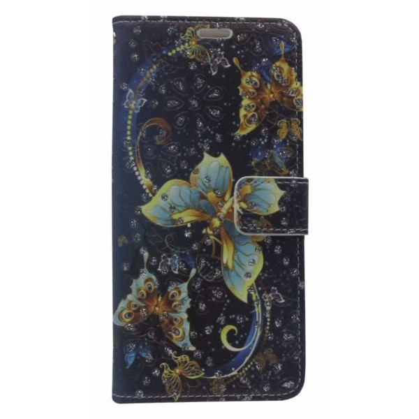 Θήκη Book Wallet Πορτοφόλι Με Στρασάκια Και Σχέδιο Πεταλούδα (Samsung Galaxy A41)