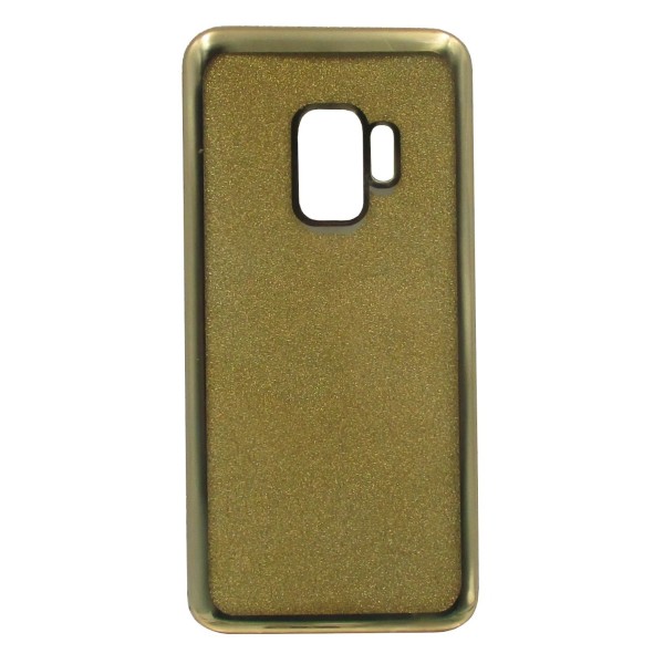 B.D.L Back Cover Θήκη Σιλικόνης Με Στρασάκια Στις Άκρες Και Πλάτη Γκλίτερ Χρυσό (Samsung Galaxy S9)