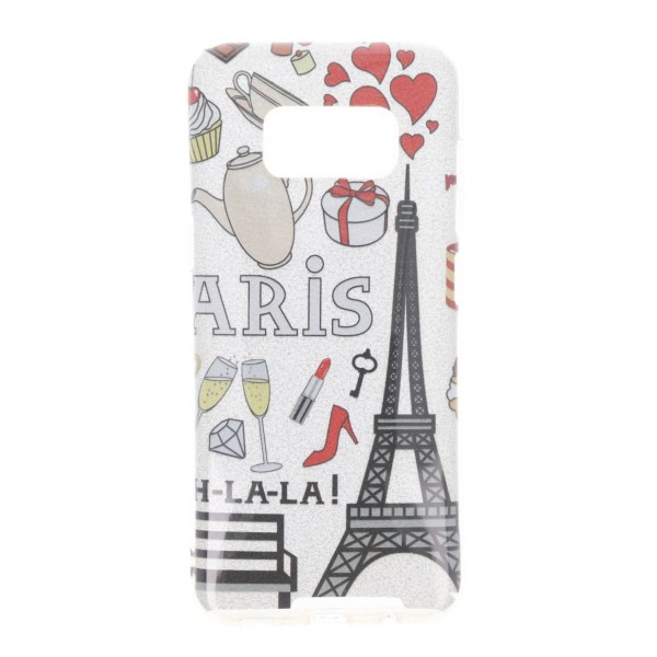 Back Cover Θήκη Σιλικόνης Με Ασημί Γκλίτερ Και Σχέδιο Paris (Samsung Galaxy S8)