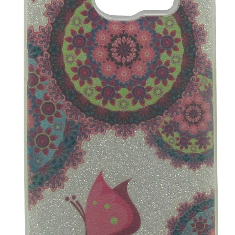 Back Cover Θήκη Σιλικόνης Με Γκλίτερ Και Σχέδιο Πεταλούδα (Samsung Galaxy S7 Edge)