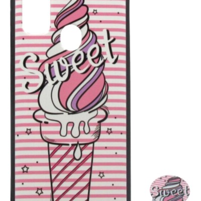 Back Cover Θήκη Με Σχέδιο Παγωτό Και Pop Socket (Samsung Galaxy M21 & Samsung Galaxy M30s)