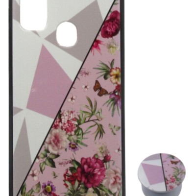 Back Cover Θήκη Με Σχέδιο Λουλούδια Και Pop Socket (Samsung Galaxy M21 & Samsung Galaxy M30s)