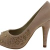 Sweet Shoes Καστόρ Γόβες Στιλέτο με Στρας σε Μπεζ Χρώμα