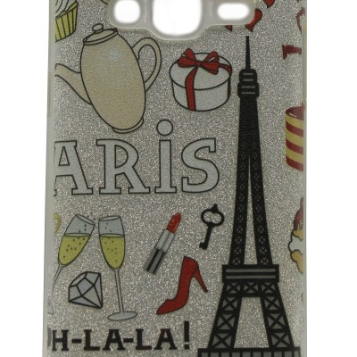 Back Cover Θήκη Σιλικόνης Με Γκλίτερ Και Σχέδιο Paris (Samsung Galaxy J3 2016)