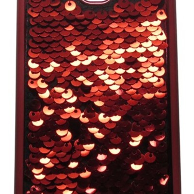 Back Cover Θήκη Σιλικόνης Με Παγιέτες Κόκκινο (Samsung Galaxy J3 2016)